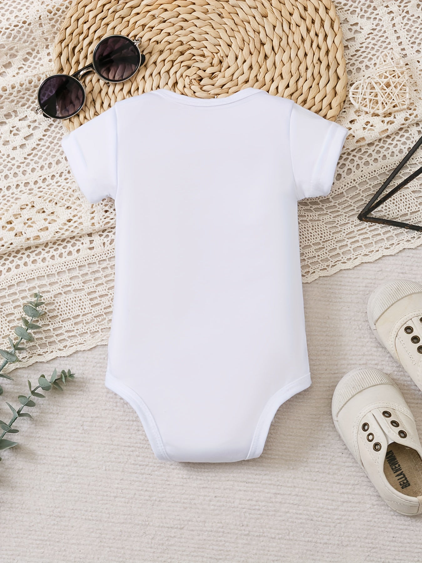 SHOWTLY Baby Romper "Get My Bottle I'm Watching Football with Daddy" Letter Print & Football Graphic - Soft Round Neck Short Sleeve, Machine Washable Spring/Summer Casual Outfit for Infants, Playful Sports-Themed Clothing, Co