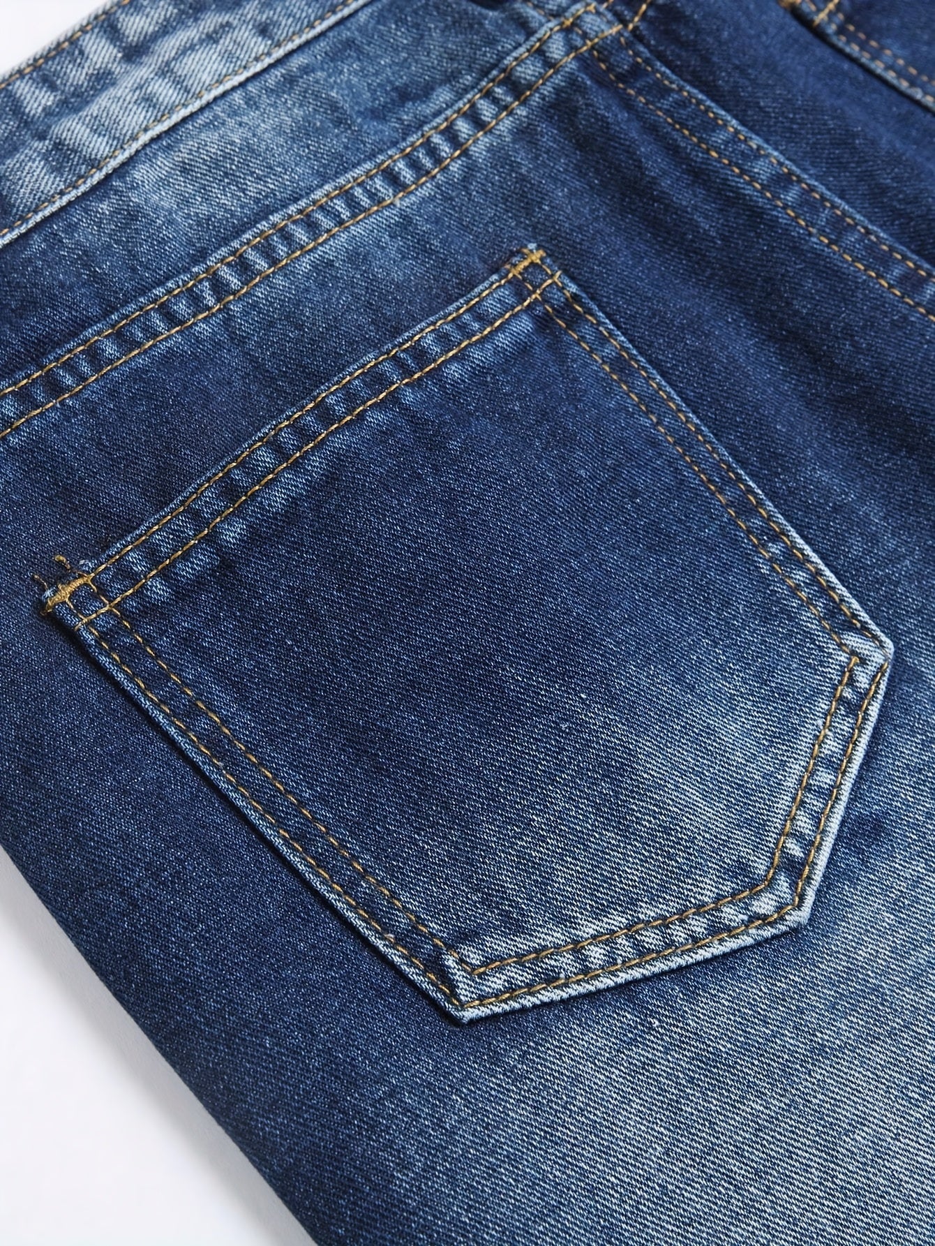 's & Teen Boys' Dark Blue Distressed Ripped Slim Straight Leg Jeans - Heavyweight 100% Denim, Mid-Rise Inverted Zipper Closure, Machine Washable Casual Pants for Casual Attire & Layering (All-Season) - Youthful Vintage Style