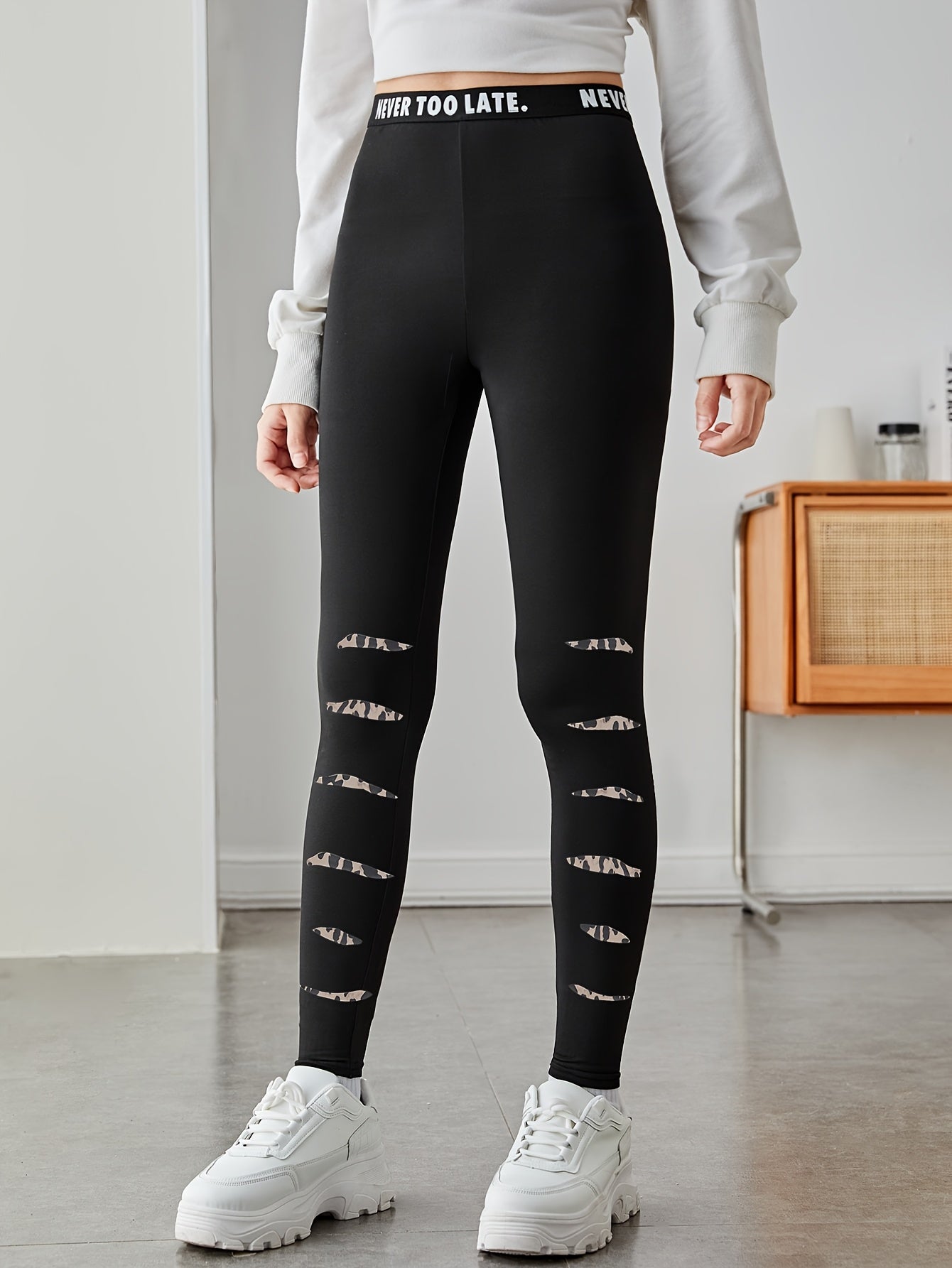 Set of 3 Girls' Stretchy Leggings for Casual Sports And Yoga, Stylish And Trendy Long Pants.