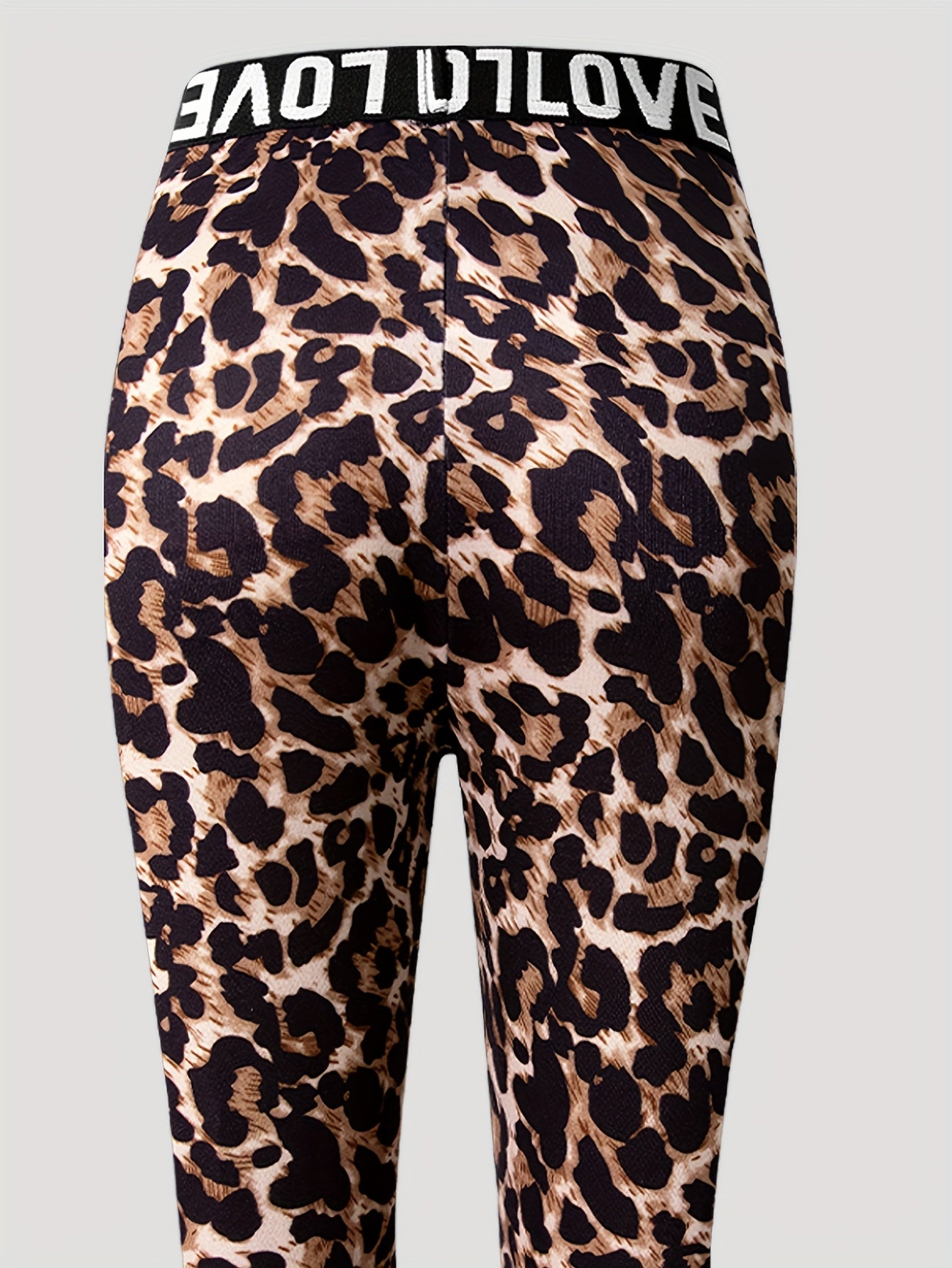 4-Pack Girls' Jogger Pants with Stretchy Elastic Waistband & Leopard Print - Soft Stretchy Comfortable Casual Leggings for Spring Summer Fall, Easter Carnival Party Gift, Jogging Pants, Seasonal Wear, Playful Print Design, Co