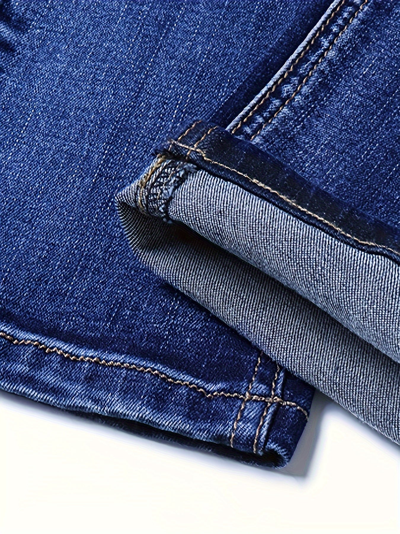 Two Piece Set Of Lightweight Business Elastic Jeans for Teenagers, Men's Slim Fit