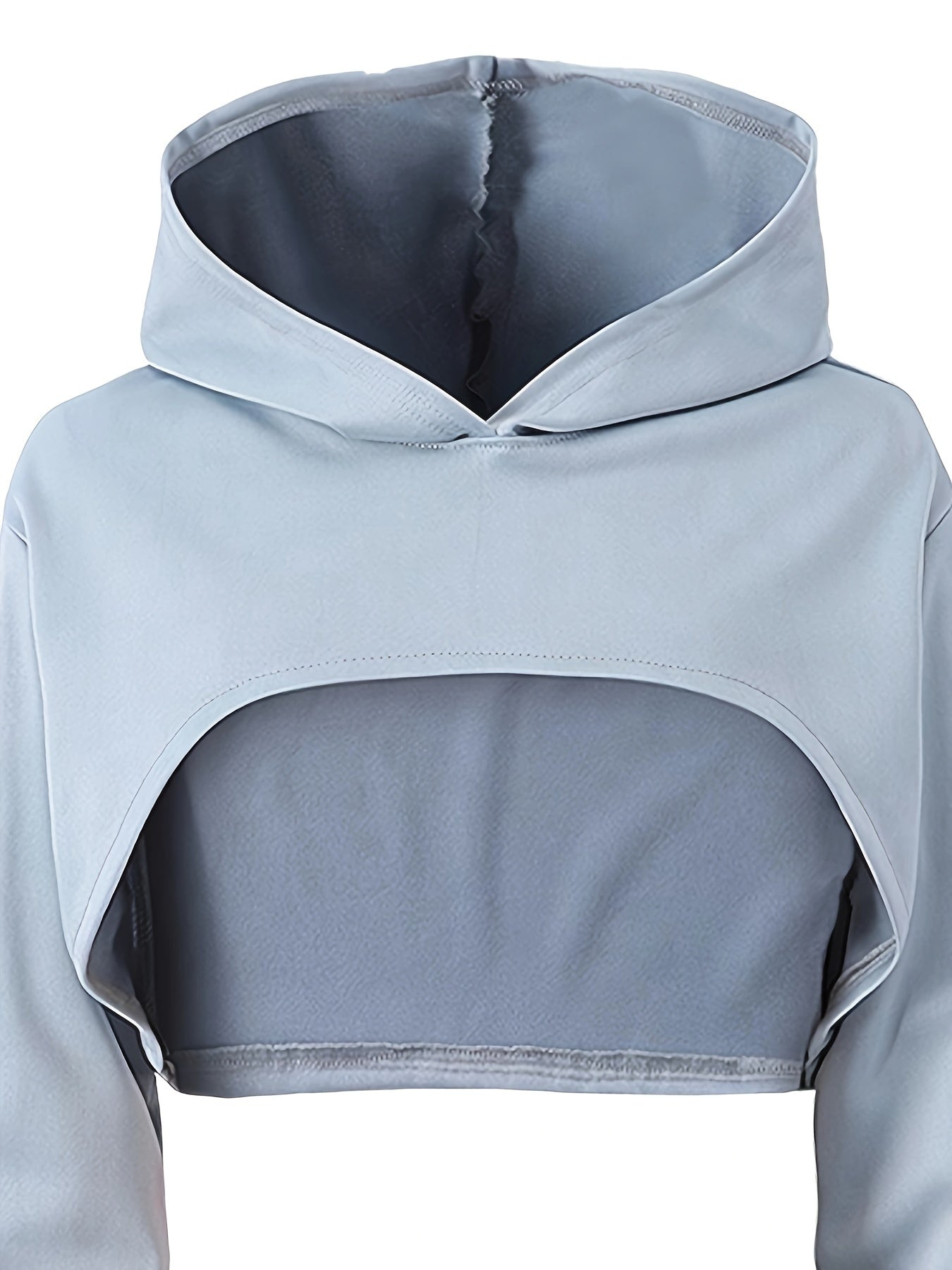 Fashion Irregular Cropped Hooded Sweatshirt with Camisole + Casual Pants Set, Perfect for Outdoor
