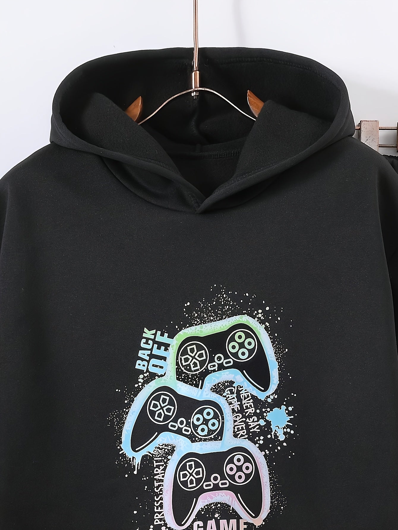 New Autumn Fashion Printed Hooded Long-Sleeve Sweatshirt Set for Teen Boys - Versatile Casual Wear, Perfect for Outdoor, for Teenager