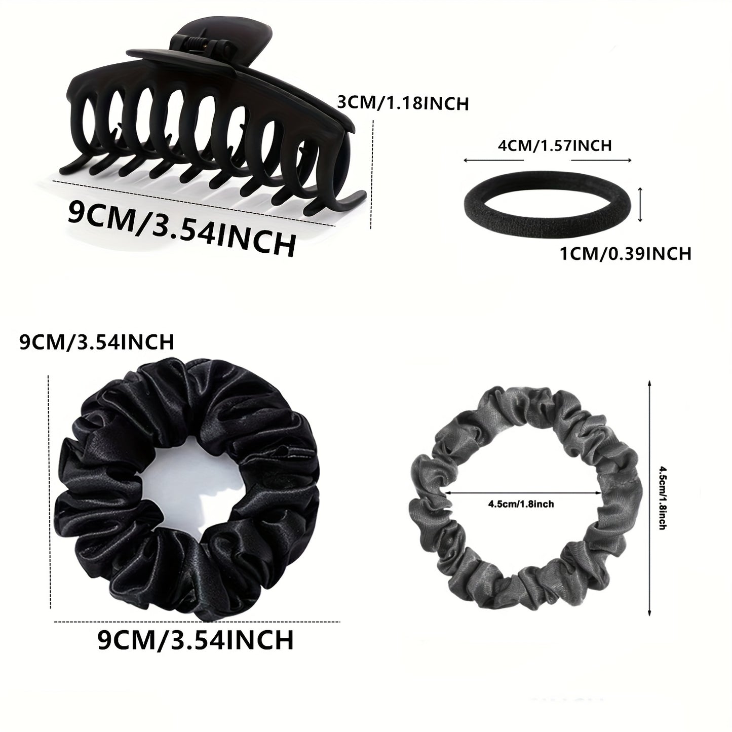 A Collection of New Hair Accessories for Women, Including Seamless Ponytail Holders, Assorted Hair Clips, Scrunchies, And Hair Bands, Perfect for Holiday Parties.