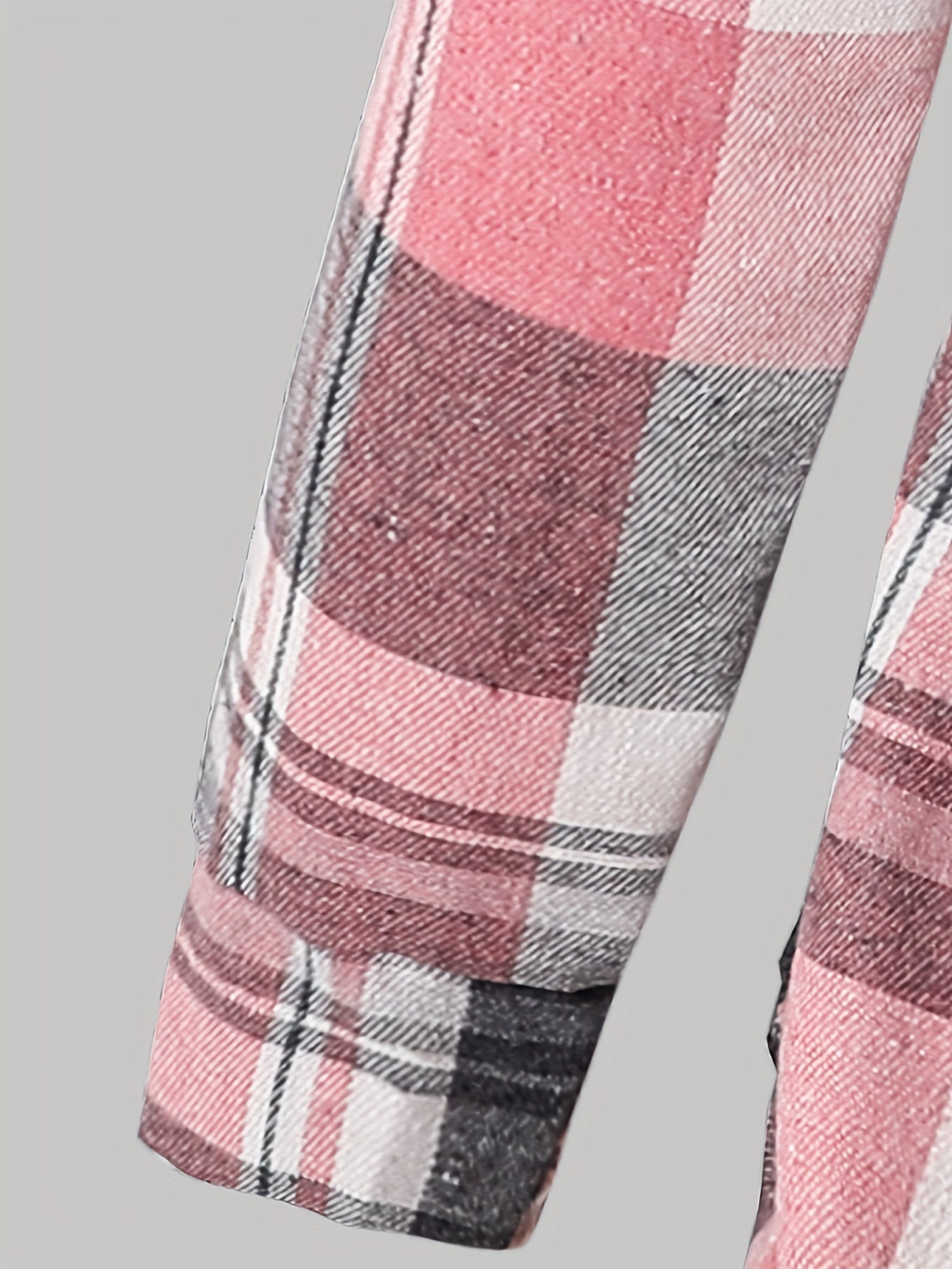 Teen Girls 13-16 Years Plaid Dress - Pink & Grey Tartan Button-Front Midi Length Long Sleeve Dress for Scottish Dance, Casual Outfits & Casual Attire, for Teenager, Dresses For Teenage Girls With Sleeves, Teen Clothes Girls D