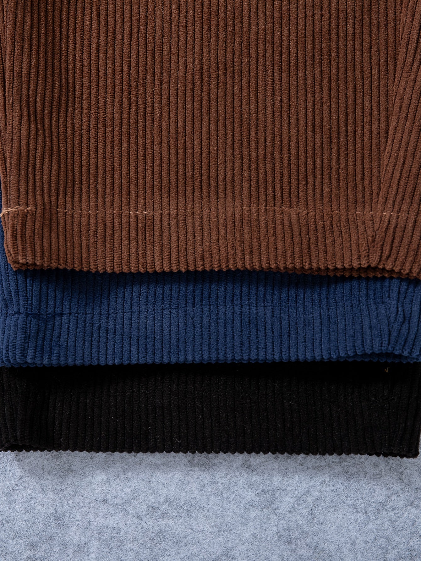 3pcs Boys' Corduroy Pants - Thick Winter Warm Loose-Fit Soft Straight-Leg Elastic Waist Casual Outdoor Pants with Pocket Details, Machine Washable Corduroy Trousers for Teen Boys (Brown/Navy/Black) - Autumn & Winter Clothing,