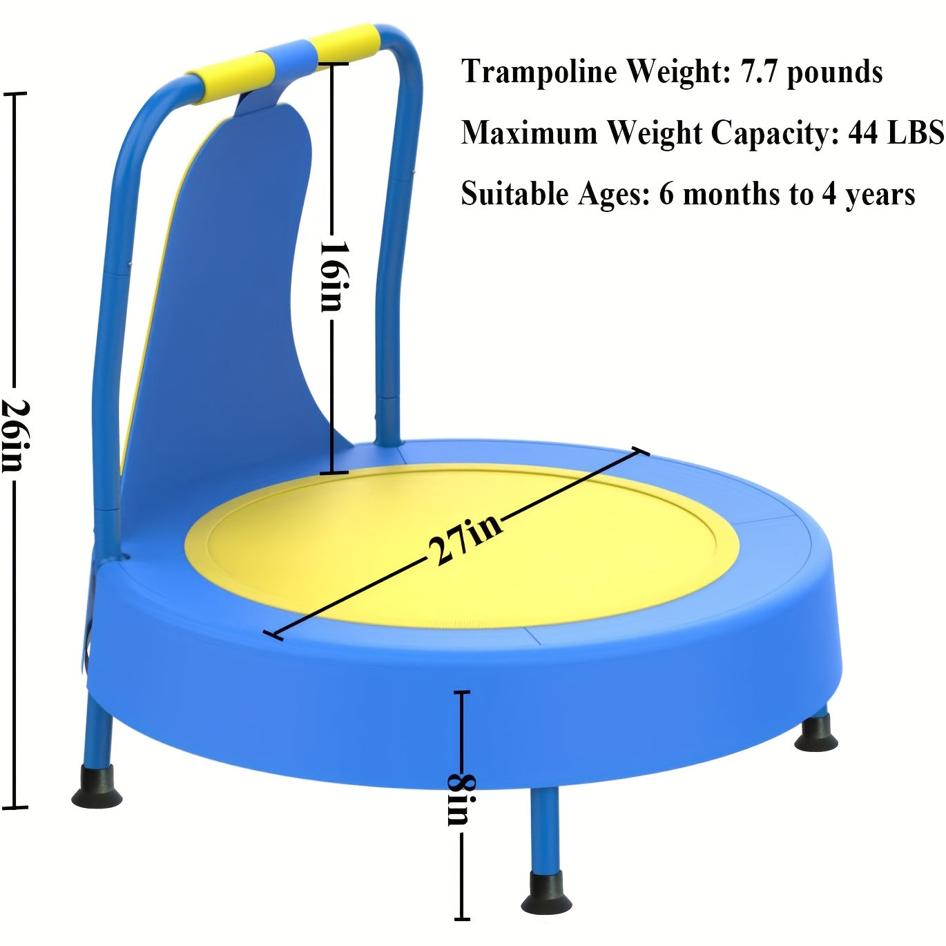 Baby & Toddler Toys, Mini Toddler Trampoline, Birthday Gifts For Baby Toddler Boys & Girls, Toddler Gift Ideas, Indoor Outdoor Trampolines For Kids Ages 6 Months To 4 Years