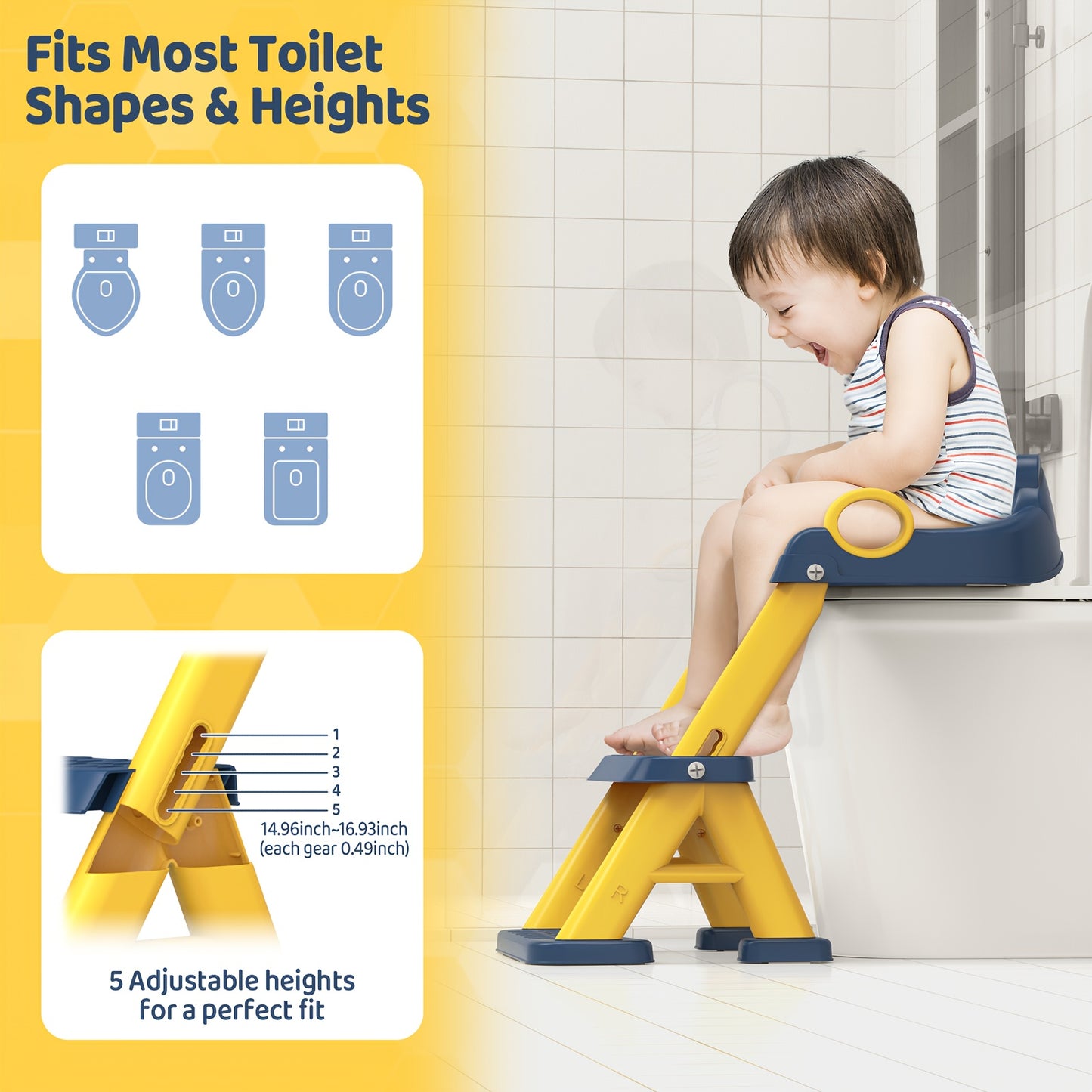 2 In 1 Toilet Potty Training Seat With Step Stool Ladder And Urinal, Safe & Comfortable Potty Chair With Anti-Slip Design, Adjustable Height, Foldable For Easy Storage, Perfect For Kids And Toddlers, Cheap Stuff, Essential It