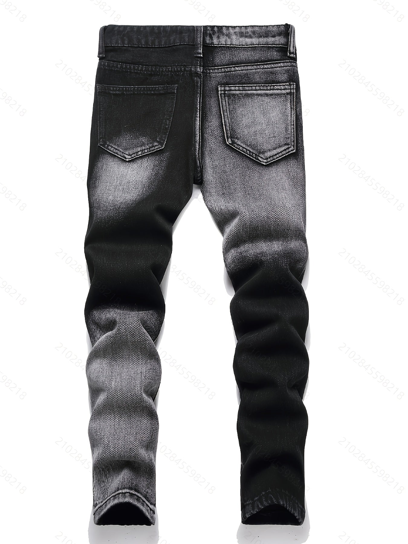 [3pcs Of Faux Denim] Boys' Retro Distressed Slim Fit Washed Faux Denim Faux Denim, Boys' Casual Multi Piece Faux Denim, All Season Collection