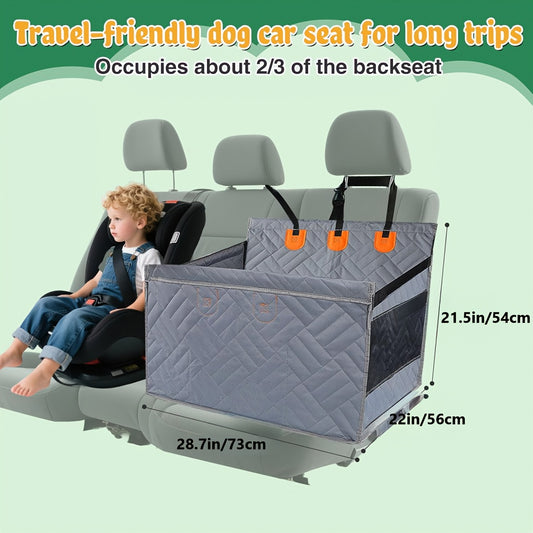 Pet Car Seat for Large Medium, Back Seat Extender for Dogs, Waterproof Dog Carseat, Dog Car Seat Medium Sized Dog, Car Hammock for Dogs-Storage Pocket, Pet Seat Cover for Cars/SUV/Truck (Large)