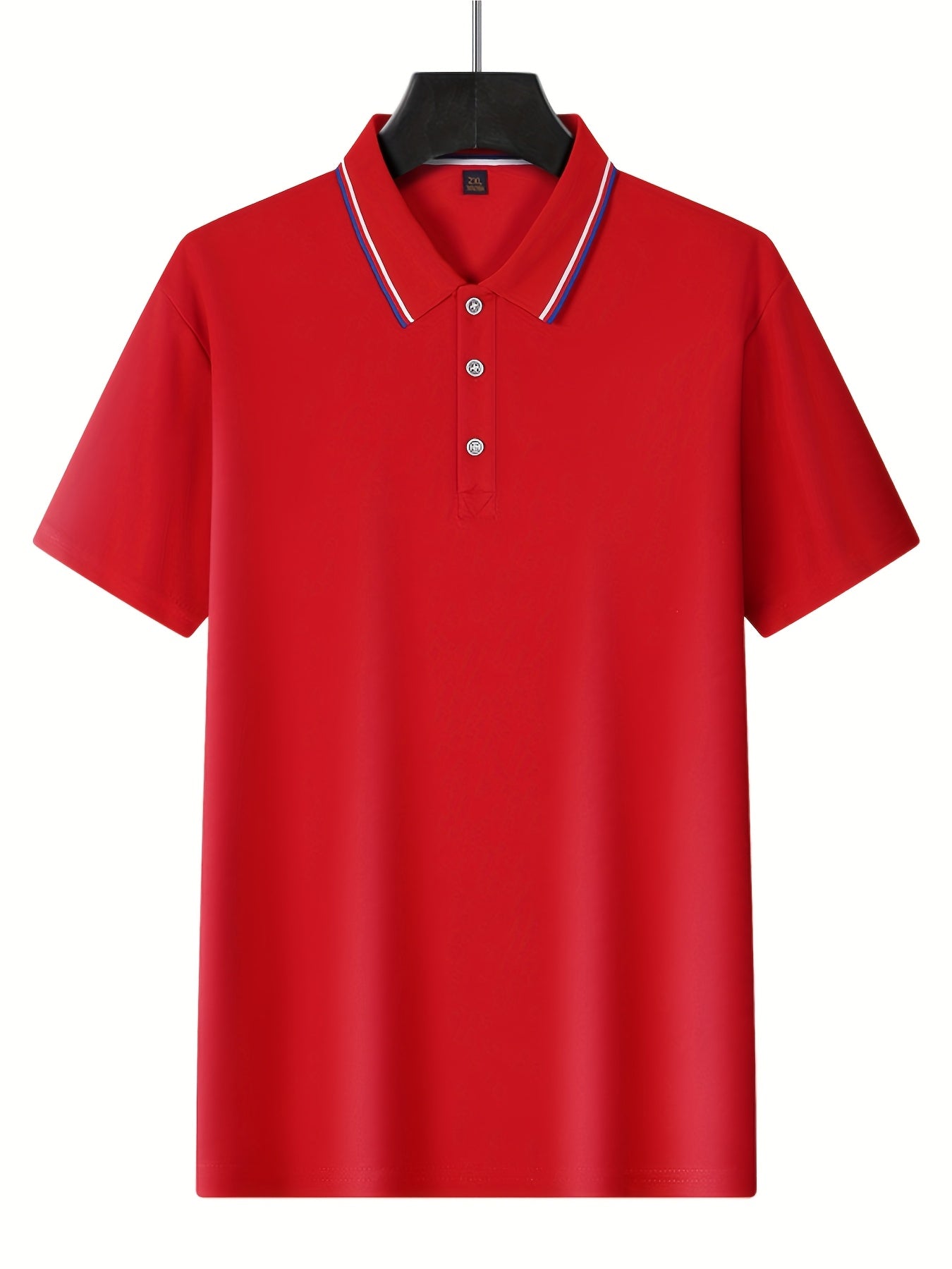 [Fashion Polo Shirts] 3pcs Teen Fashion Polo Shirts | Short Sleeve, Solid Color, Regular Fit, Half Placket, Rib-Knit Details, Medium Stretch, Summer Casual Wear, Conventional Lapel Collar, Regular Sleeve Length, for Weekend C