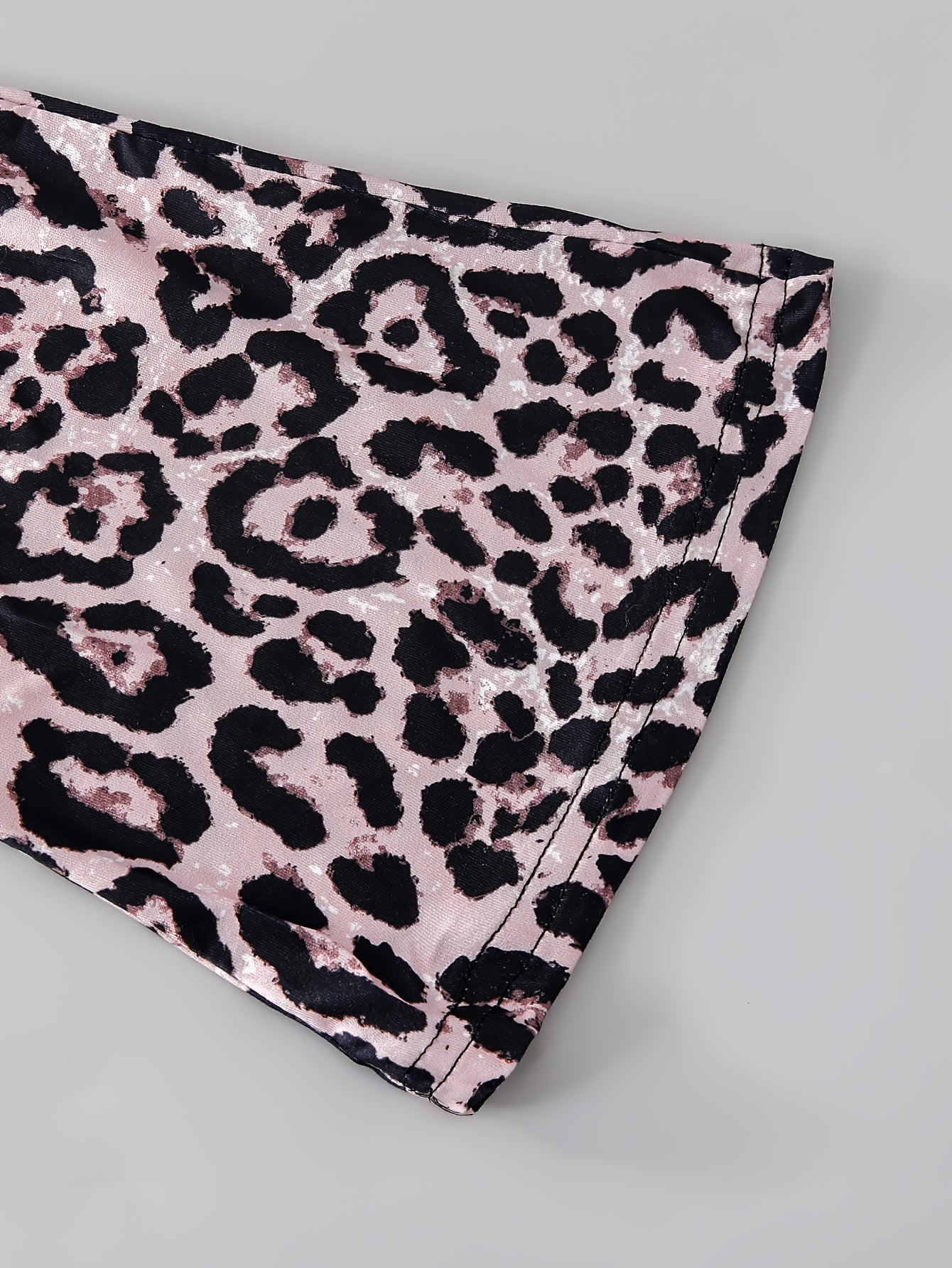 [Stylish Girls' Flare Leg Pants] 3pcs Set of Stylish Girls' Flare Leg Pants - Comfortable Elastic Leopard & Houndstooth & Black, Suitable for Spring Summer Autumn, Ages 3+, Perfect for Outdoor