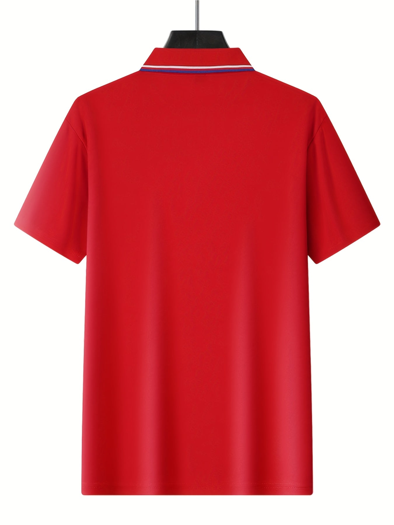 [Fashion Polo Shirts] 3pcs Teen Fashion Polo Shirts | Short Sleeve, Solid Color, Regular Fit, Half Placket, Rib-Knit Details, Medium Stretch, Summer Casual Wear, Conventional Lapel Collar, Regular Sleeve Length, for Weekend C