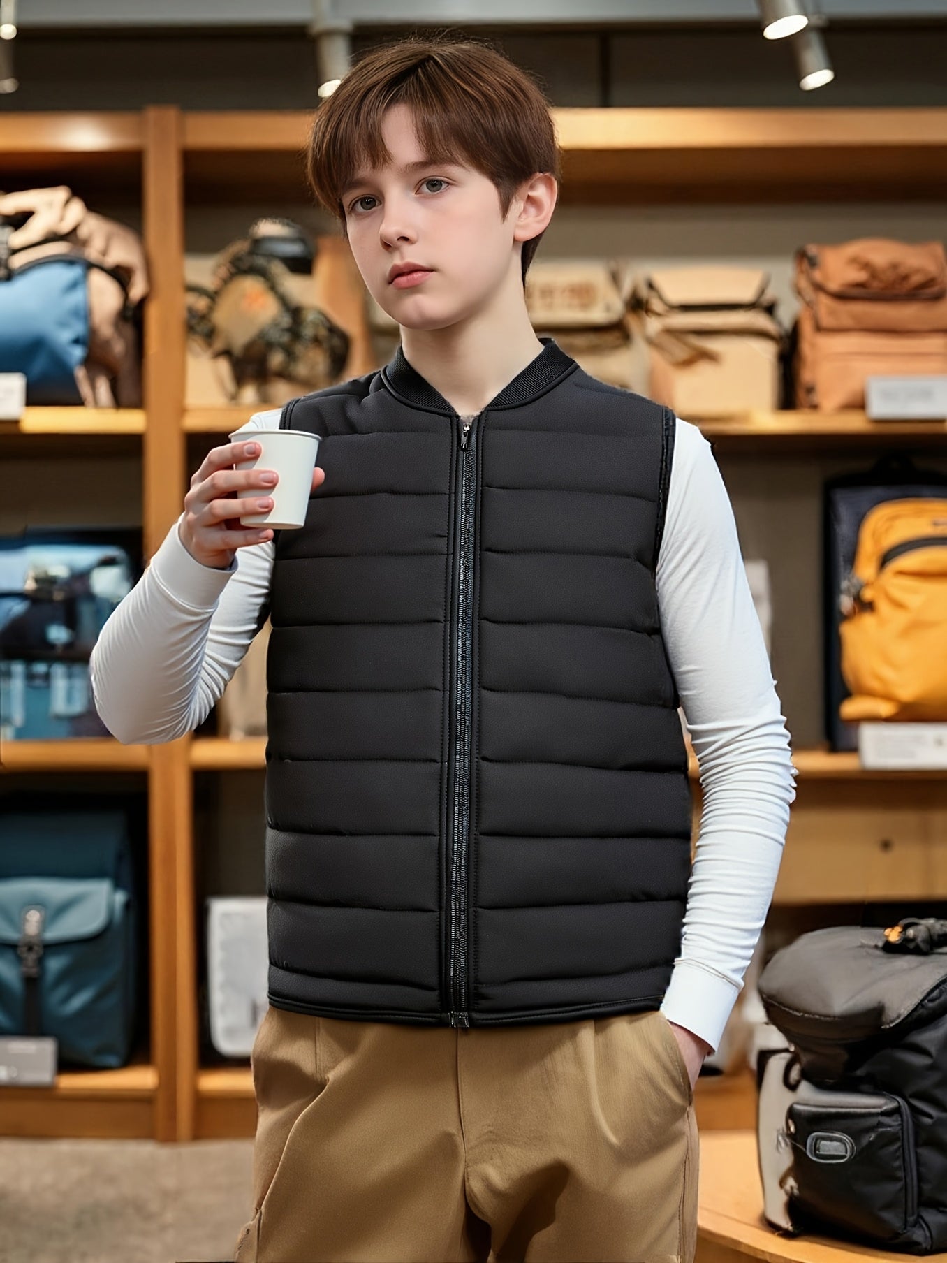 [Boys' Fleece Vest] Warm & Cozy Boys' Fleece Vest | Comfortable Autumn & Winter Gilet for Outdoor Activities