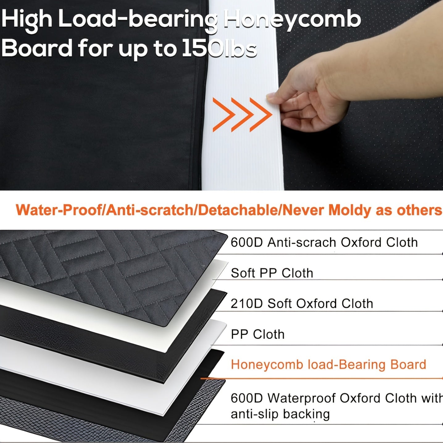 Pet Car Seat for Large Medium, Back Seat Extender for Dogs, Waterproof Dog Carseat, Dog Car Seat Medium Sized Dog, Car Hammock for Dogs-Storage Pocket, Pet Seat Cover for Cars/SUV/Truck (Large)