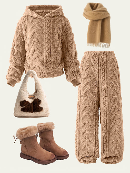 New Autumn And Winter Girls' Fashion Features a Stylish And Minimalist Design, with a Trendy Long-Sleeve Hoodie And Stylish Long Pants, Suitable for Daily Outings, Beach Vacations, Travel, Parties, And Gatherings for Older Gi
