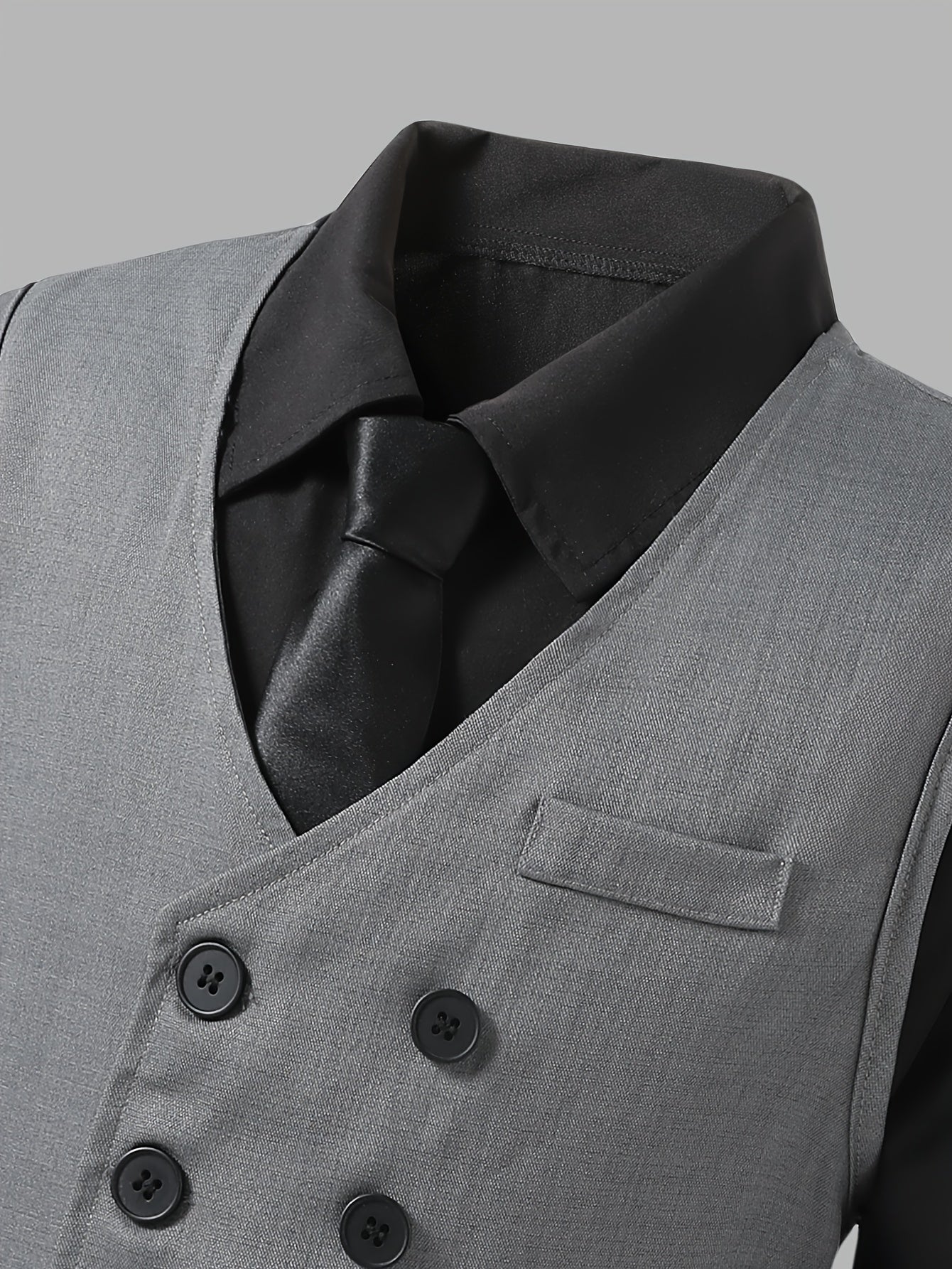 3pcs Formal Suit for Teens - Dark Gray Business Attire with Notch Lapel Blazer, Dress Shirt & Dress Pants - Button-Front Closure, Non-Stretch Fabric - Formal Events, Weddings, Interviews - Elegant Teen Formal Wear, Teen Boy D
