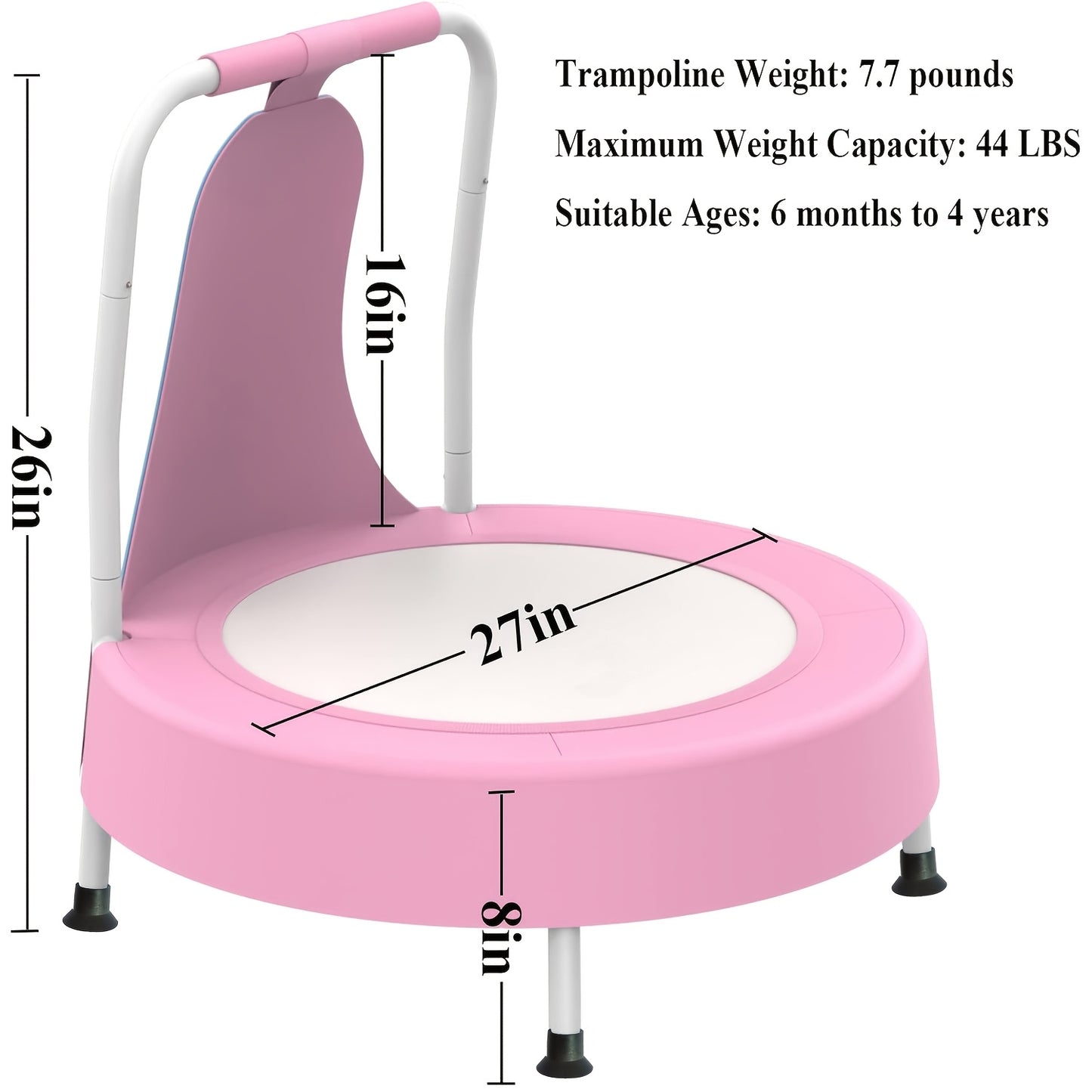 Baby & Toddler Toys, Mini Toddler Trampoline, Birthday Gifts For Baby Toddler Boys & Girls, Toddler Gift Ideas, Indoor Outdoor Trampolines For Kids Ages 6 Months To 4 Years