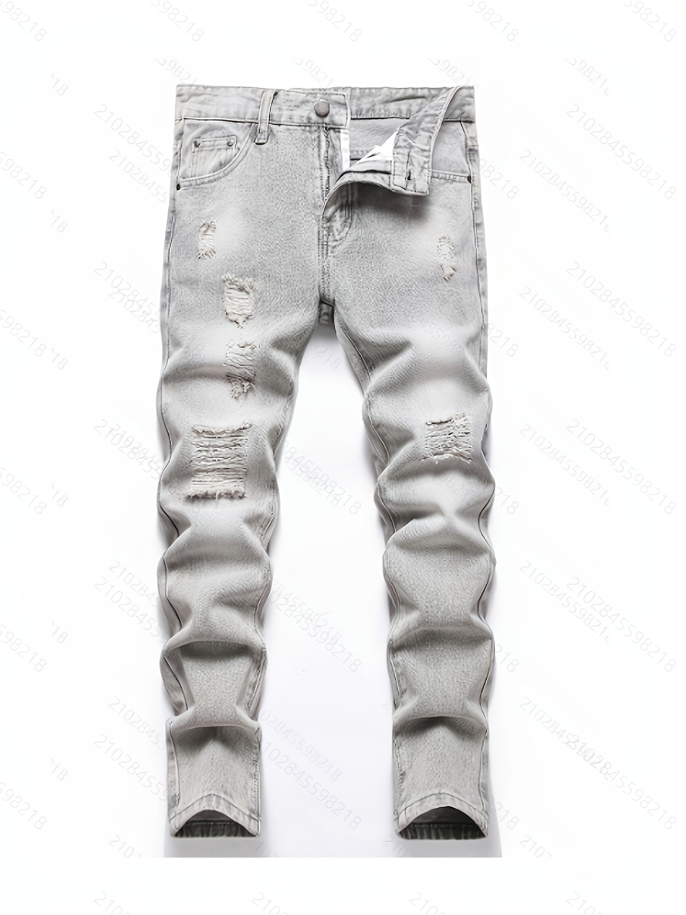 [3pcs Of Faux Denim] Boys' Retro Distressed Slim Fit Washed Faux Denim Faux Denim, Boys' Casual Multi Piece Faux Denim, All Season Collection