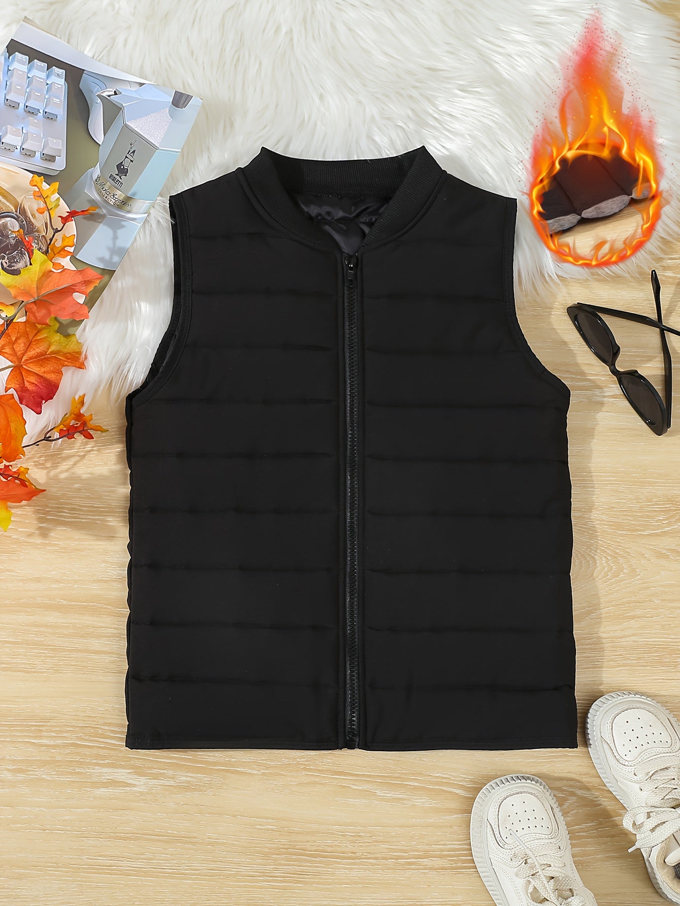 [Boys' Fleece Vest] Warm & Cozy Boys' Fleece Vest | Comfortable Autumn & Winter Gilet for Outdoor Activities