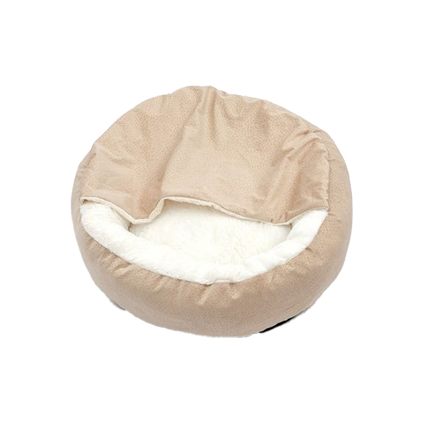 Four Seasons Pet Nest, Dog Bed with Hooded Blanket, Anti-Anxiety Puppy Pet Bed Cave, Super Soft Fluffy Polyester, Non-Slip Bottom, Machine Washable, Cozy Donut Design for Small, Medium, Large Dogs and Cats, Geometric Pattern,