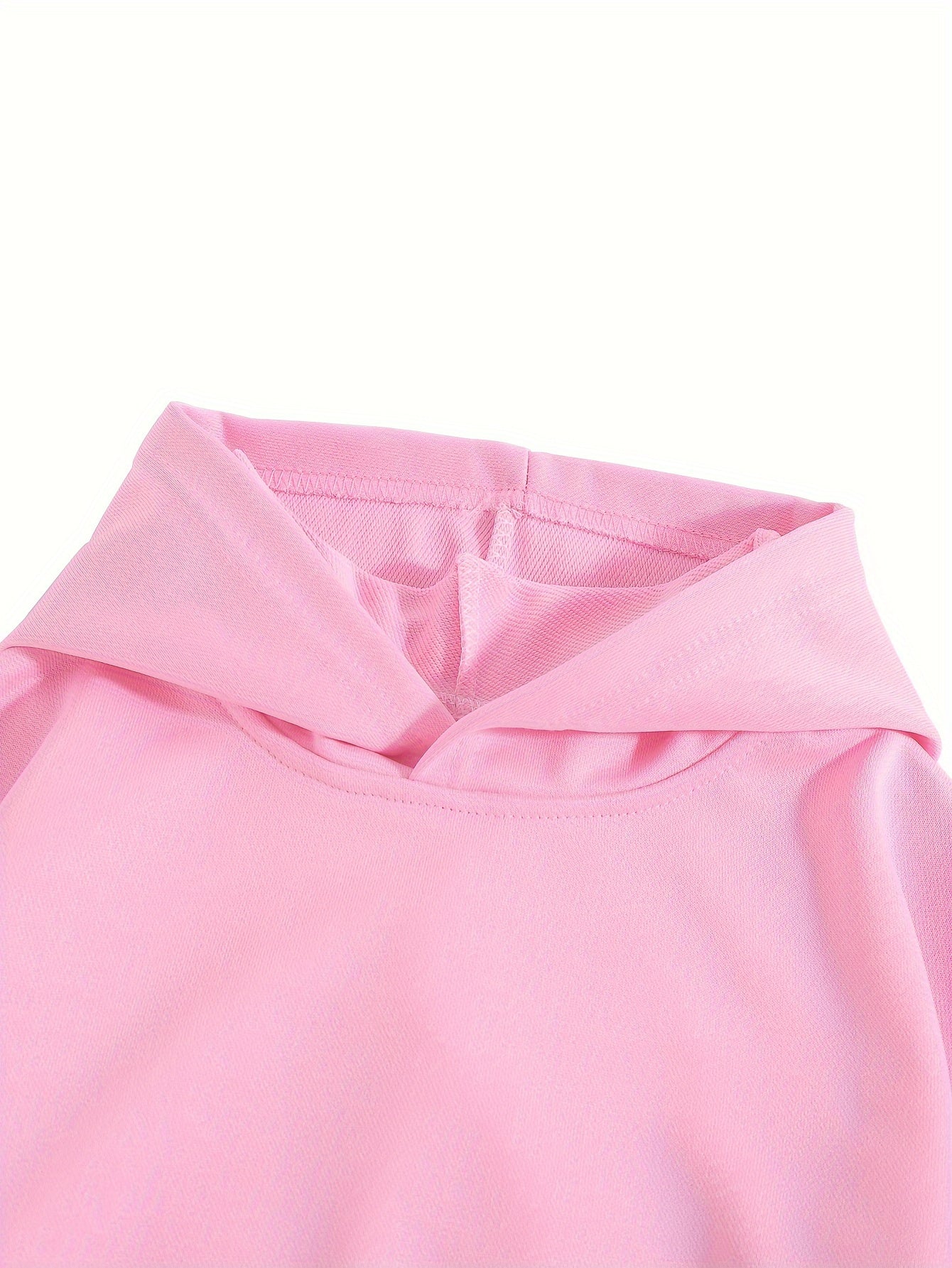 Girls 2pcs Print Hooded Sweatshirt & Letter Print Jogger Pants Set Kids Clothes For Gift, Sports, for Outdoor