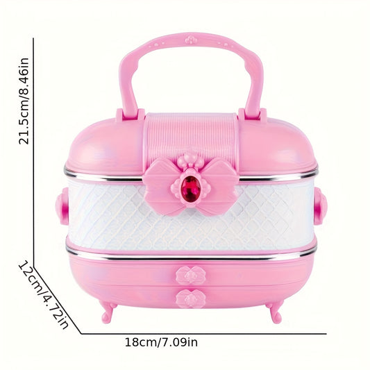Girls Complete Makeup & Nail Polish Cosmetic Set with Heart-Shaped Mirror, Pink & White Vanity Case, 100+ Makeup Products - Birthday/Christmas Gift with Storage Box, Brushes, Lip Gloss, Blush, Eyeshadow, Nail Polish & Accesso