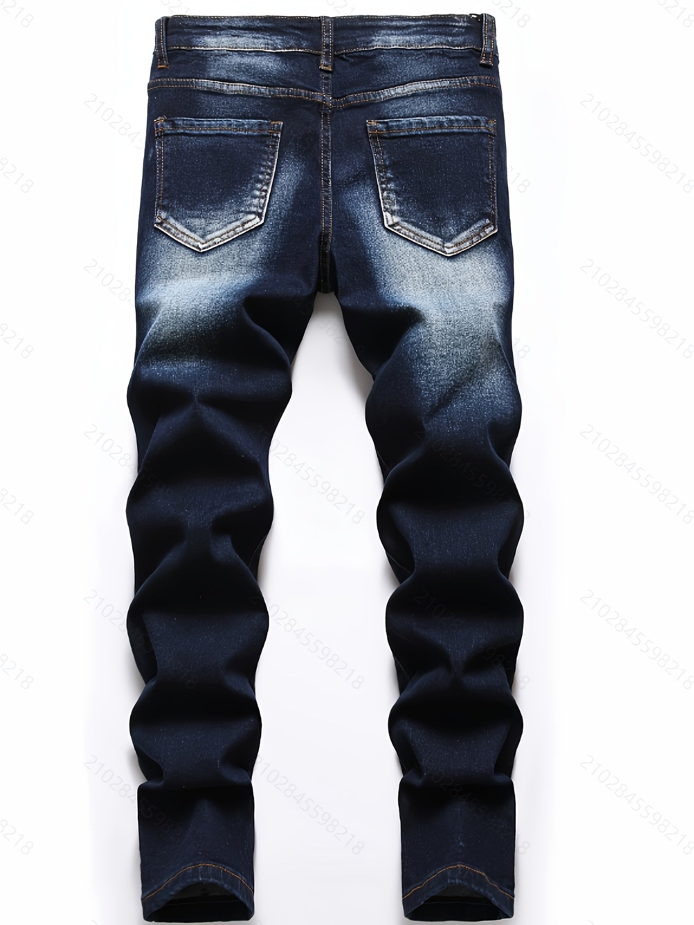 [3pcs Of Jeans] Boys' Retro Distressed P'd Slim Fit Washed Denim Jeans, Boys' Casual Multi Piece Jeans, All Season Collection