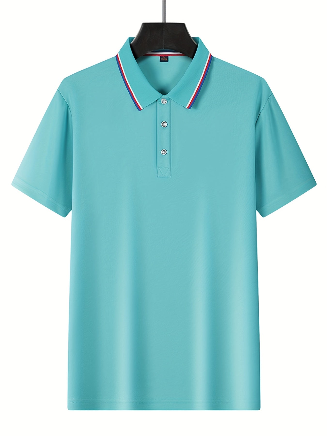 [Fashion Polo Shirts] 3pcs Teen Fashion Polo Shirts | Short Sleeve, Solid Color, Regular Fit, Half Placket, Rib-Knit Details, Medium Stretch, Summer Casual Wear, Conventional Lapel Collar, Regular Sleeve Length, for Weekend C