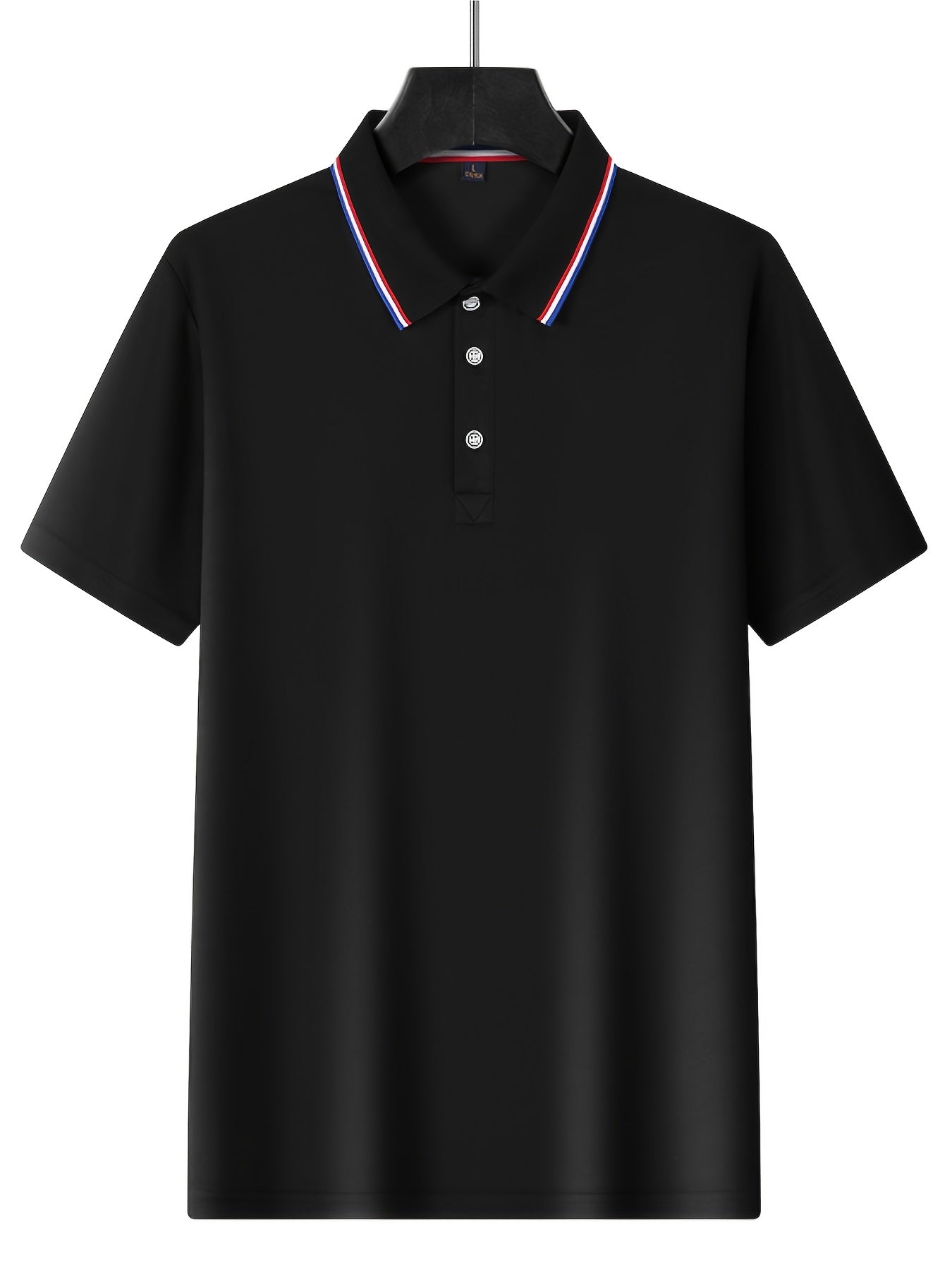 [Fashion Polo Shirts] 3pcs Teen Fashion Polo Shirts | Short Sleeve, Solid Color, Regular Fit, Half Placket, Rib-Knit Details, Medium Stretch, Summer Casual Wear, Conventional Lapel Collar, Regular Sleeve Length, for Weekend C