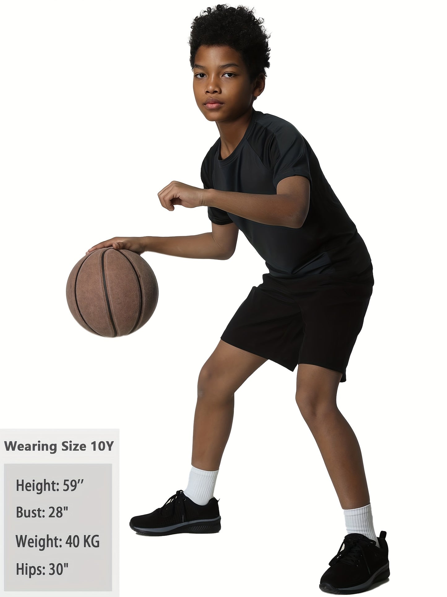 EXARUS 5pcs Boys' Sports Short Sleeve T-Shirts with Fashion Contrast Elements, Youth Training, Running, Fitness Training Suit for 6-16 Years Old