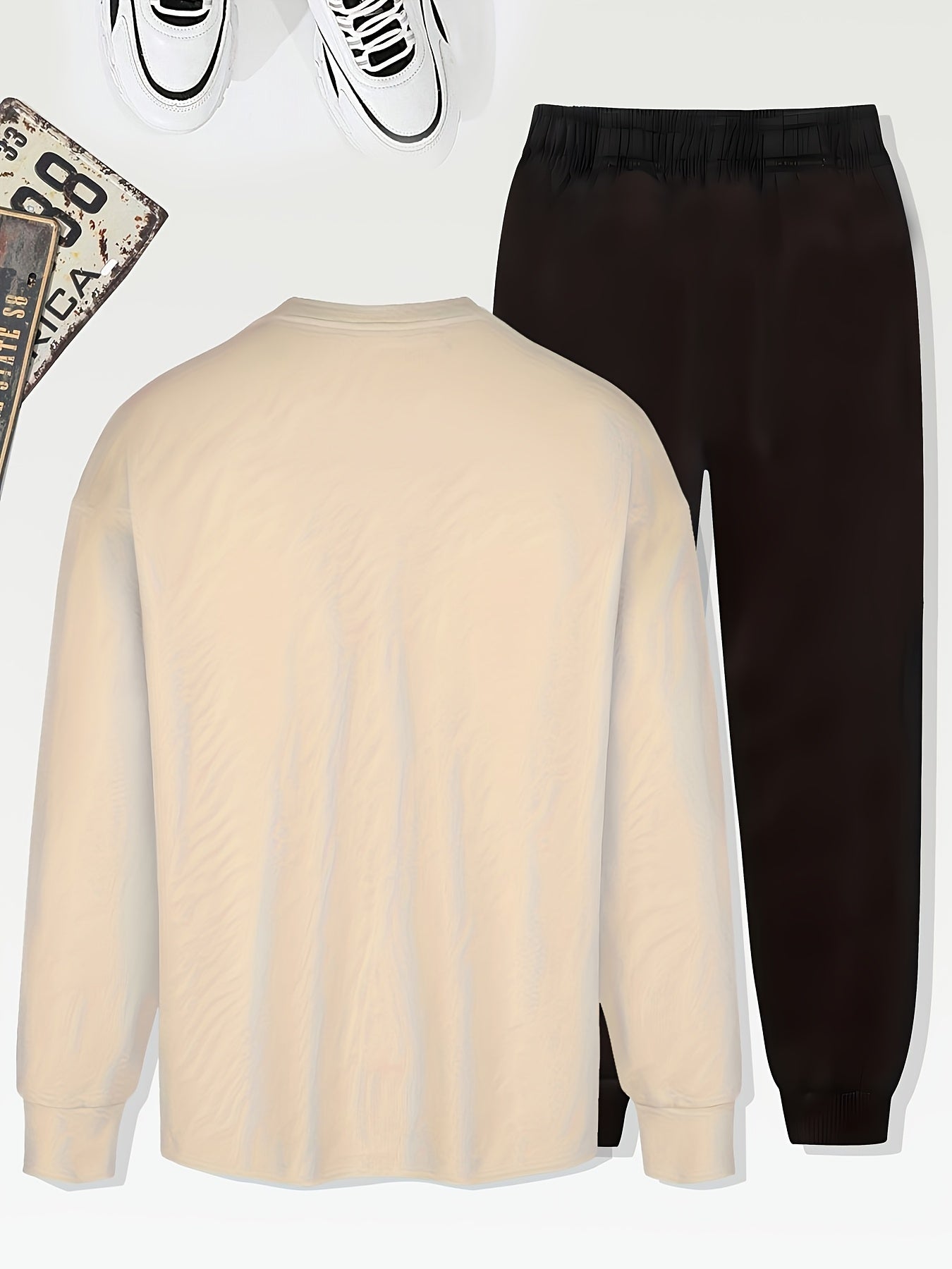 Teen Boys' FUTURE Print Long Sleeve Warm Sweatshirt & Joggers Set - Geometric Pattern, Elastic Waistband Pants, Regular Fit for Fall/Winter Outdoor Sports & Casual Wear, Boy Clothes, Sporty Casual Attire, Modern Youth Style,
